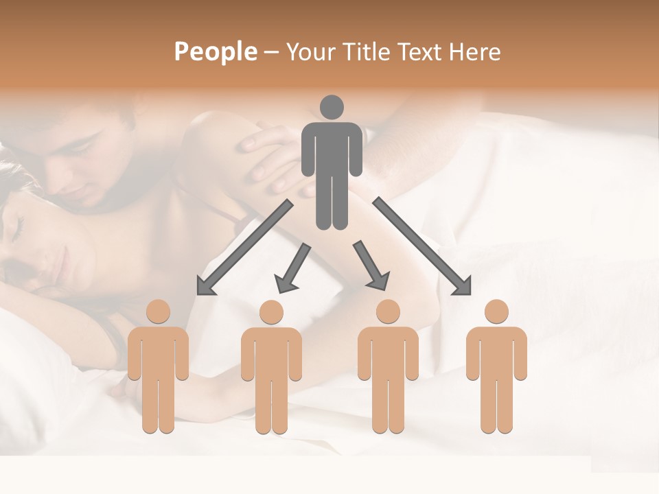 Young Couple Kissing And Hugging On The Bed In Bedroom PowerPoint Template