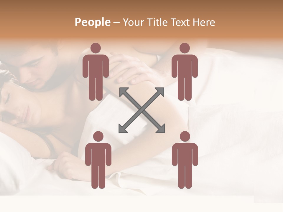 Young Couple Kissing And Hugging On The Bed In Bedroom PowerPoint Template