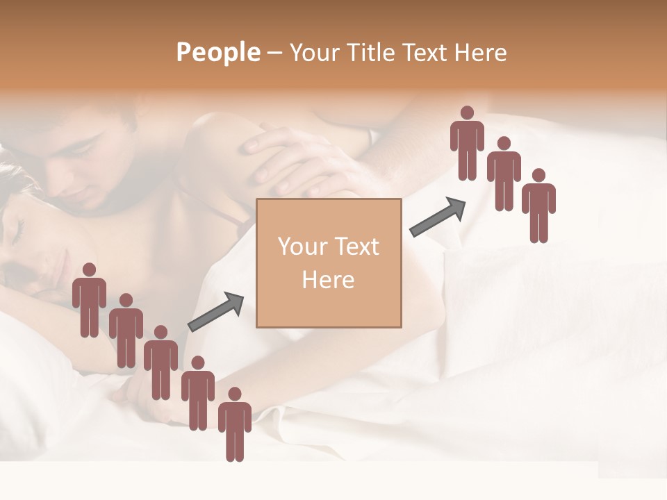 Young Couple Kissing And Hugging On The Bed In Bedroom PowerPoint Template