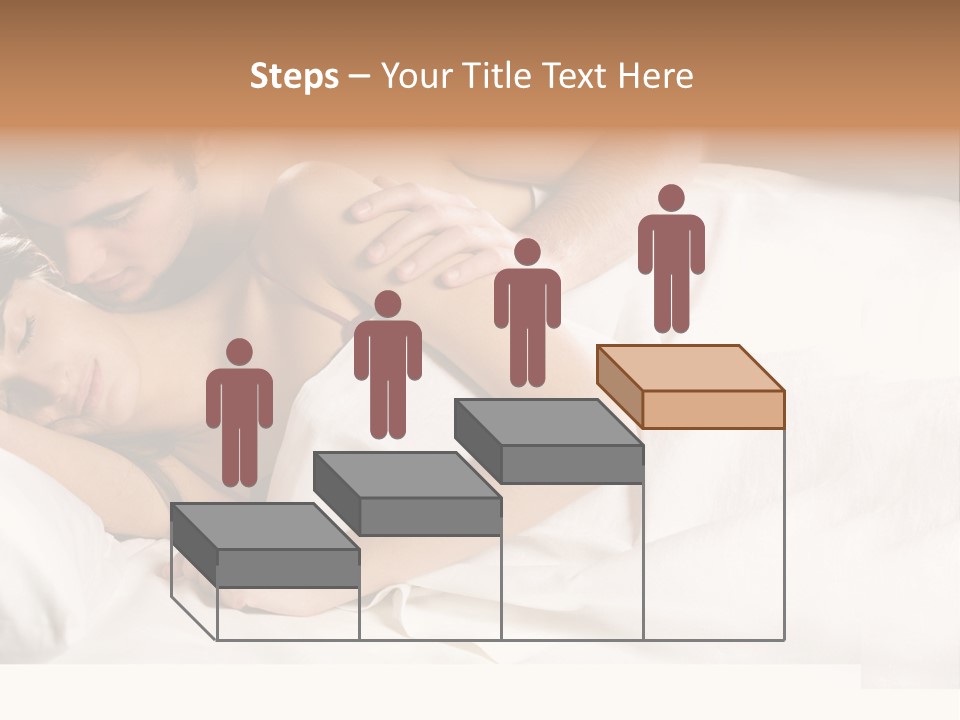 Young Couple Kissing And Hugging On The Bed In Bedroom PowerPoint Template