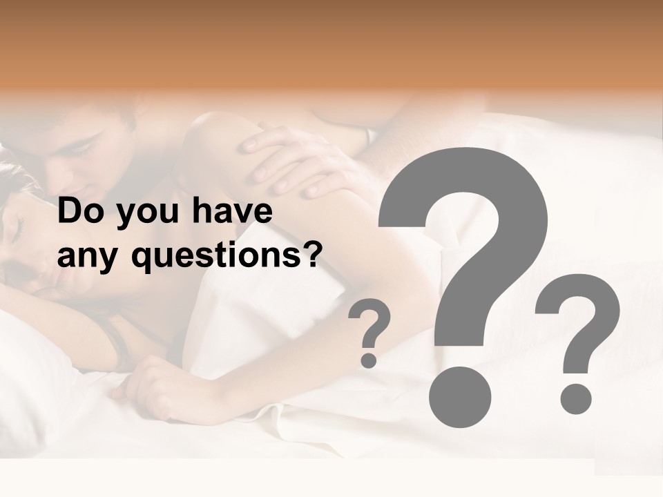 Young Couple Kissing And Hugging On The Bed In Bedroom PowerPoint Template