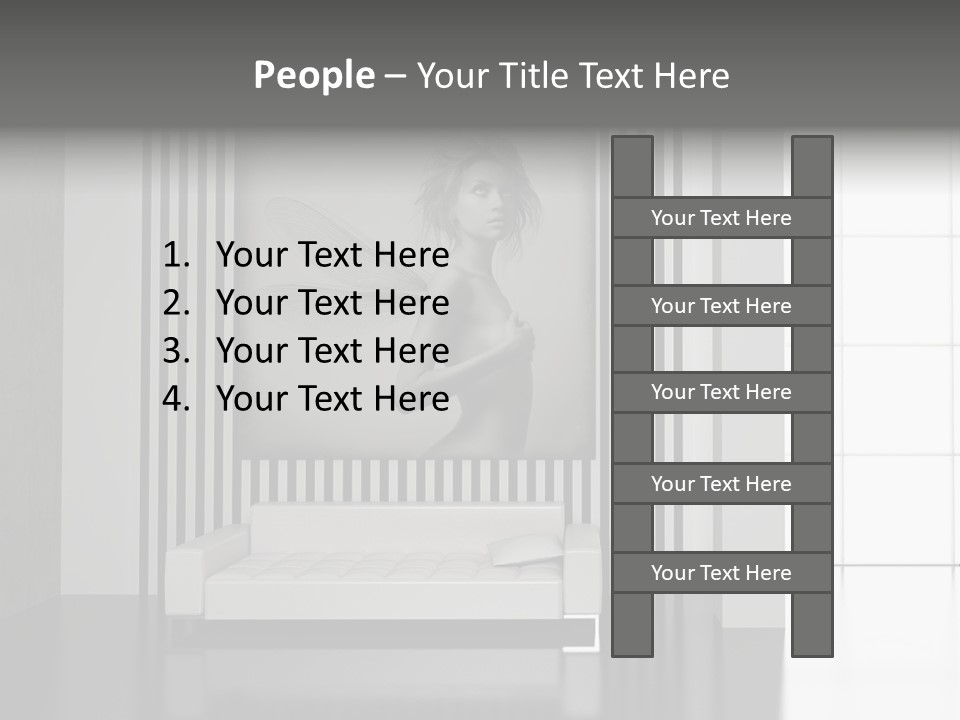 Modern Interior With The Fashionable Picture. PowerPoint Template