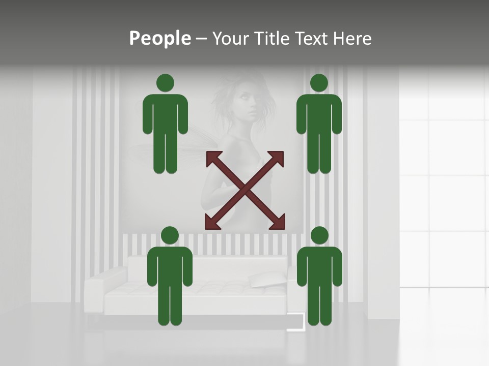 Modern Interior With The Fashionable Picture. PowerPoint Template