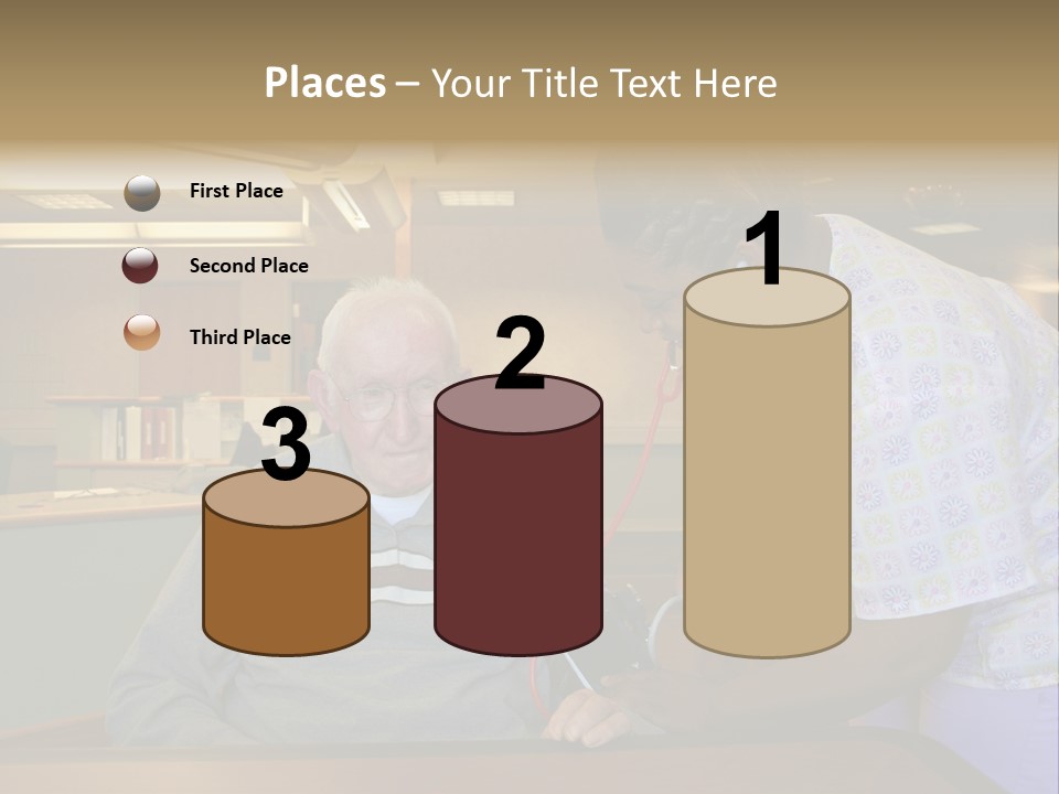 "Blood Pressure Check" Nursing Staff Checking Blood Pressure Of Nursing Home Resident. PowerPoint Template
