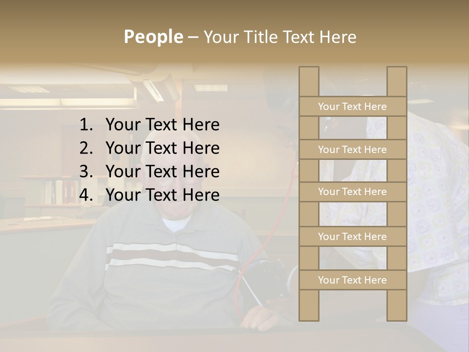 "Blood Pressure Check" Nursing Staff Checking Blood Pressure Of Nursing Home Resident. PowerPoint Template