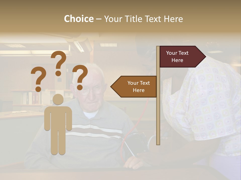 "Blood Pressure Check" Nursing Staff Checking Blood Pressure Of Nursing Home Resident. PowerPoint Template