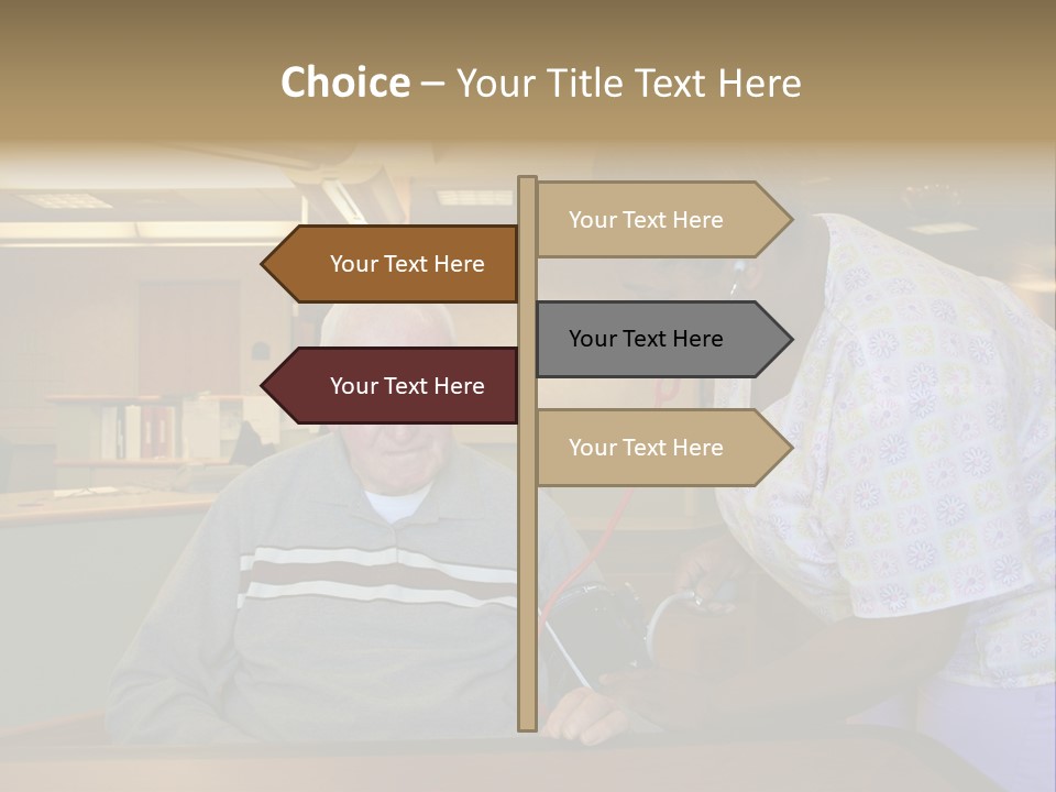 "Blood Pressure Check" Nursing Staff Checking Blood Pressure Of Nursing Home Resident. PowerPoint Template