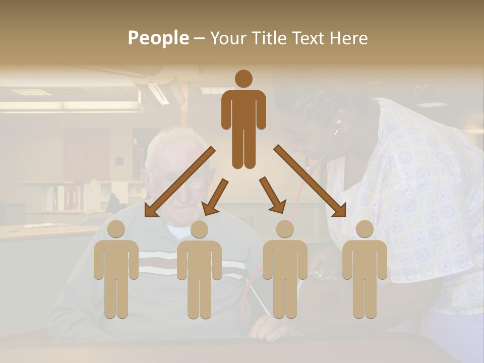 "Blood Pressure Check" Nursing Staff Checking Blood Pressure Of Nursing Home Resident. PowerPoint Template