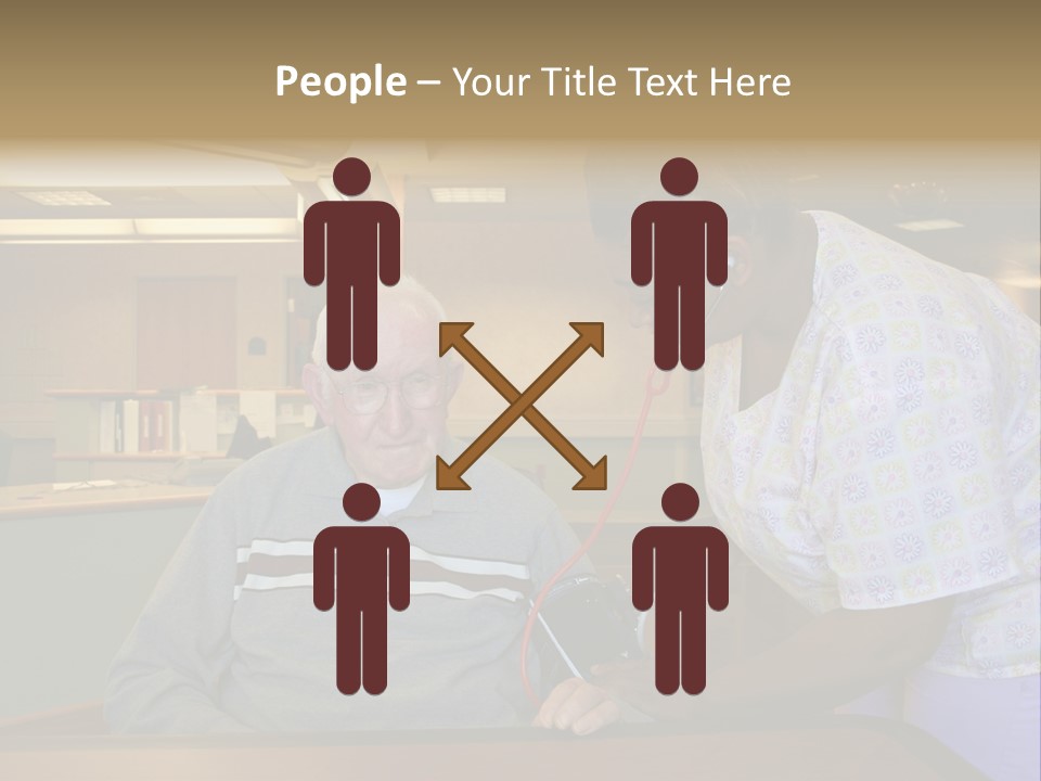"Blood Pressure Check" Nursing Staff Checking Blood Pressure Of Nursing Home Resident. PowerPoint Template