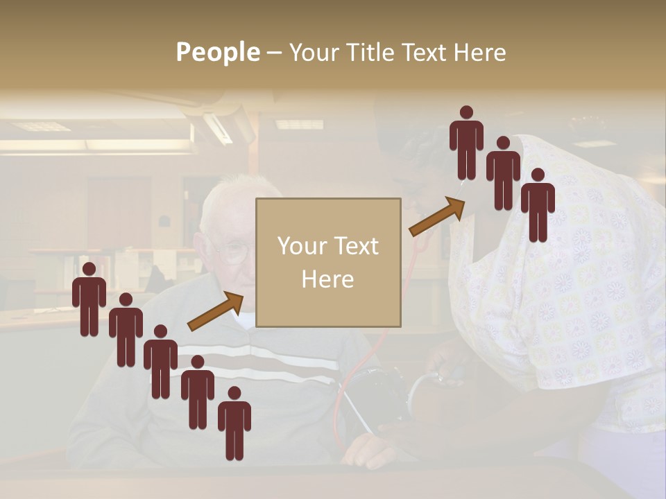 "Blood Pressure Check" Nursing Staff Checking Blood Pressure Of Nursing Home Resident. PowerPoint Template