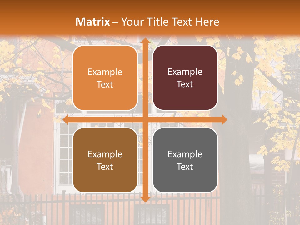 Residential House And Tree In The Fall PowerPoint Template