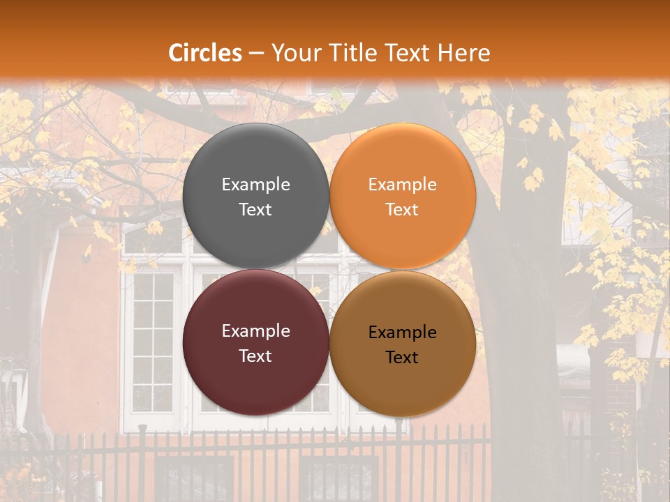 Residential House And Tree In The Fall PowerPoint Template
