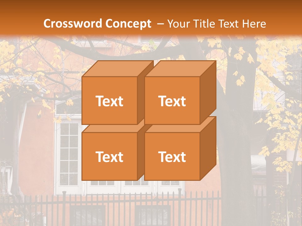 Residential House And Tree In The Fall PowerPoint Template