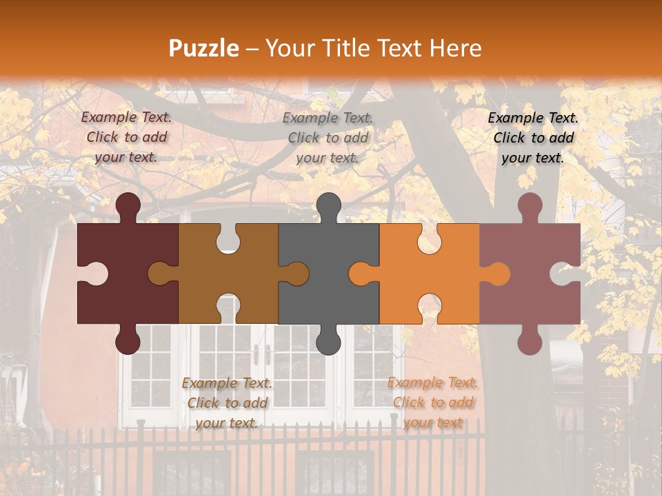 Residential House And Tree In The Fall PowerPoint Template