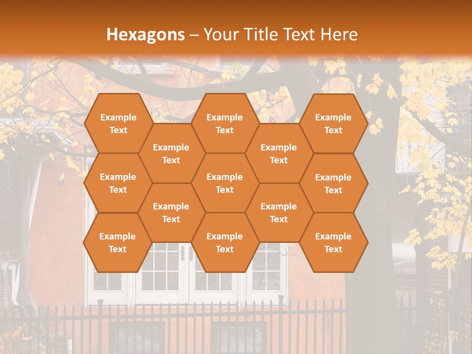 Residential House And Tree In The Fall PowerPoint Template