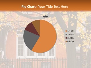 Residential House And Tree In The Fall PowerPoint Template