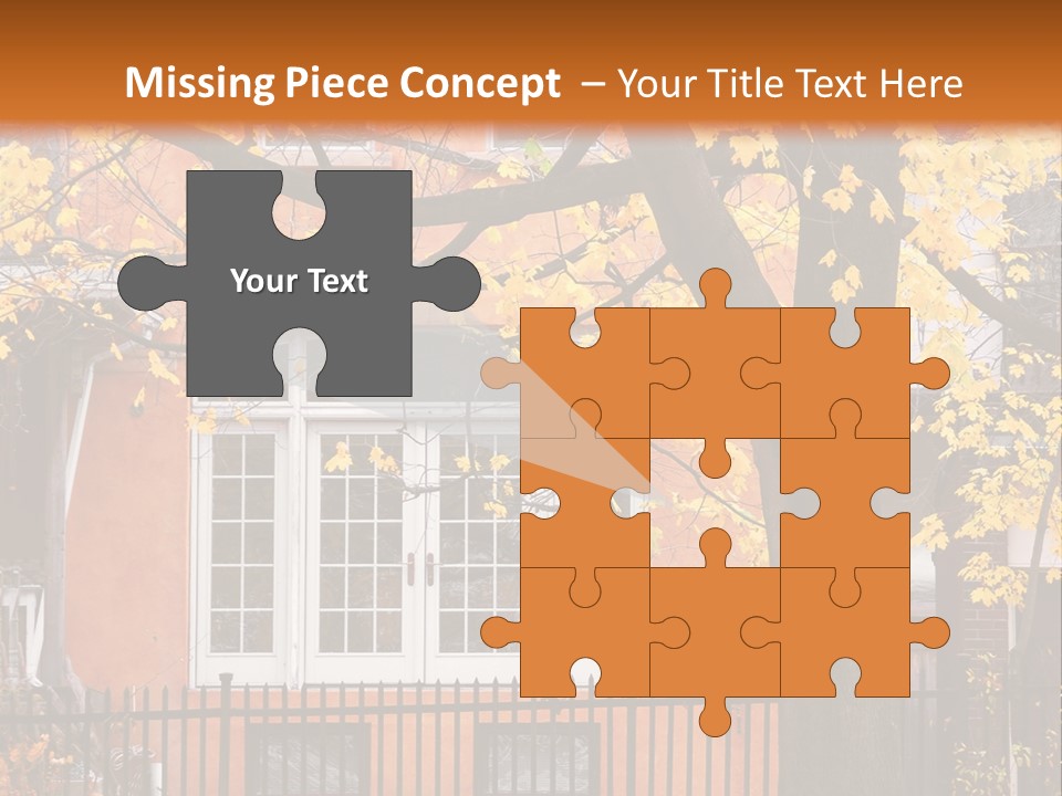 Residential House And Tree In The Fall PowerPoint Template