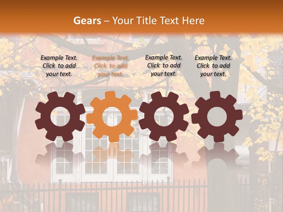 Residential House And Tree In The Fall PowerPoint Template