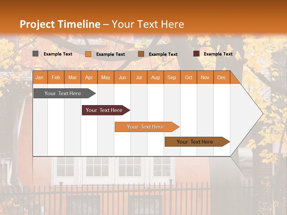Residential House And Tree In The Fall PowerPoint Template