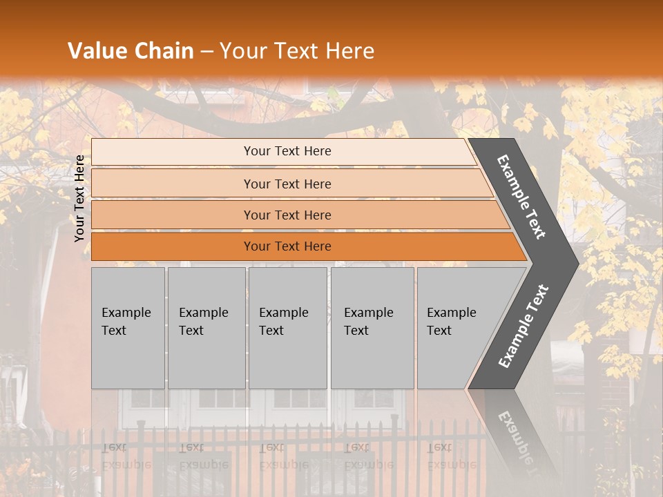 Residential House And Tree In The Fall PowerPoint Template