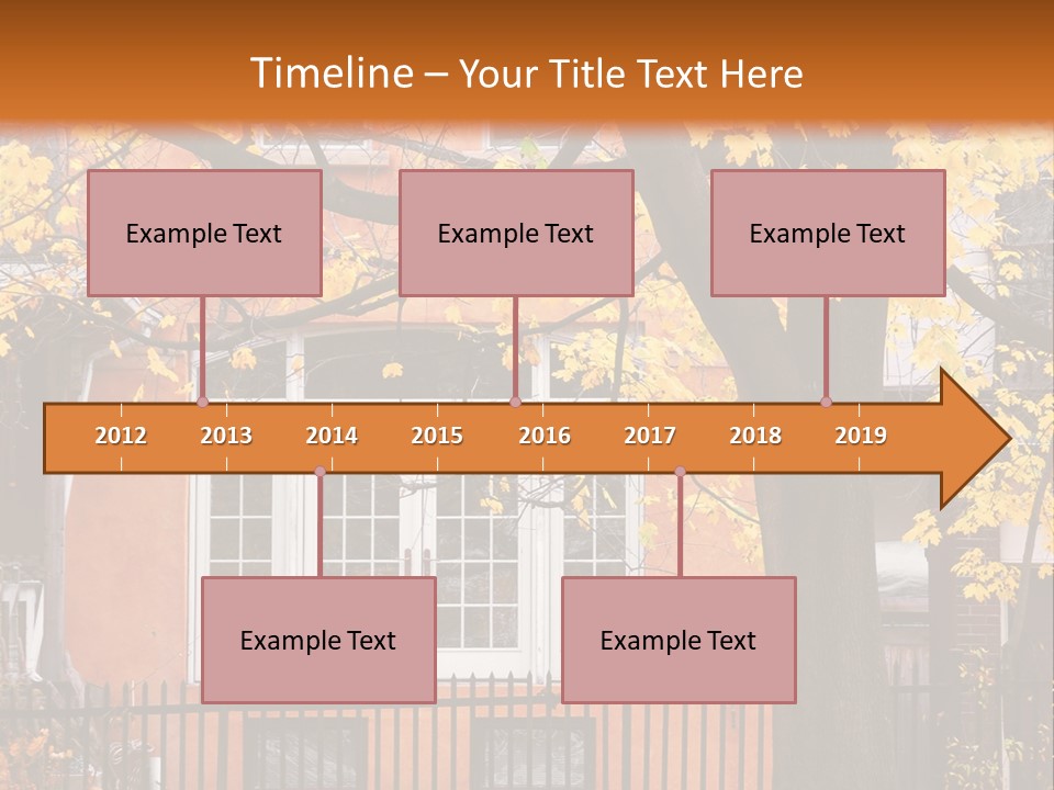 Residential House And Tree In The Fall PowerPoint Template