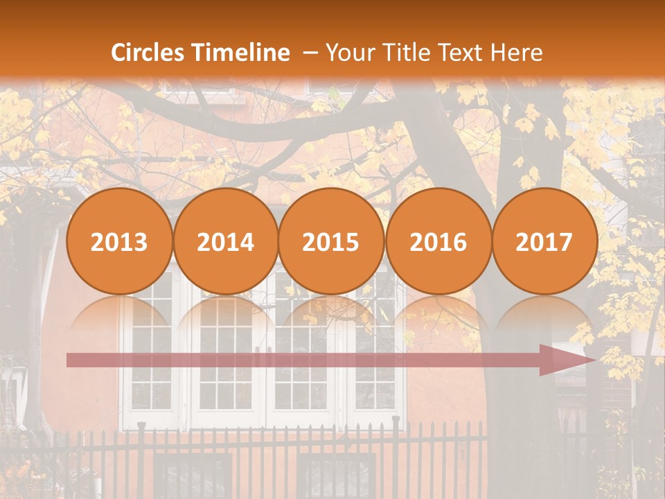 Residential House And Tree In The Fall PowerPoint Template