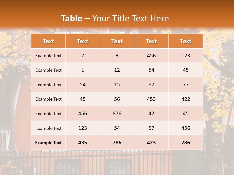 Residential House And Tree In The Fall PowerPoint Template