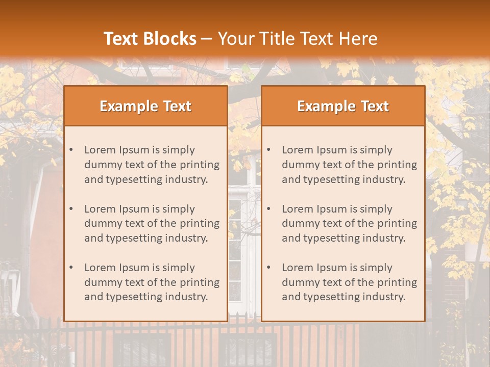Residential House And Tree In The Fall PowerPoint Template
