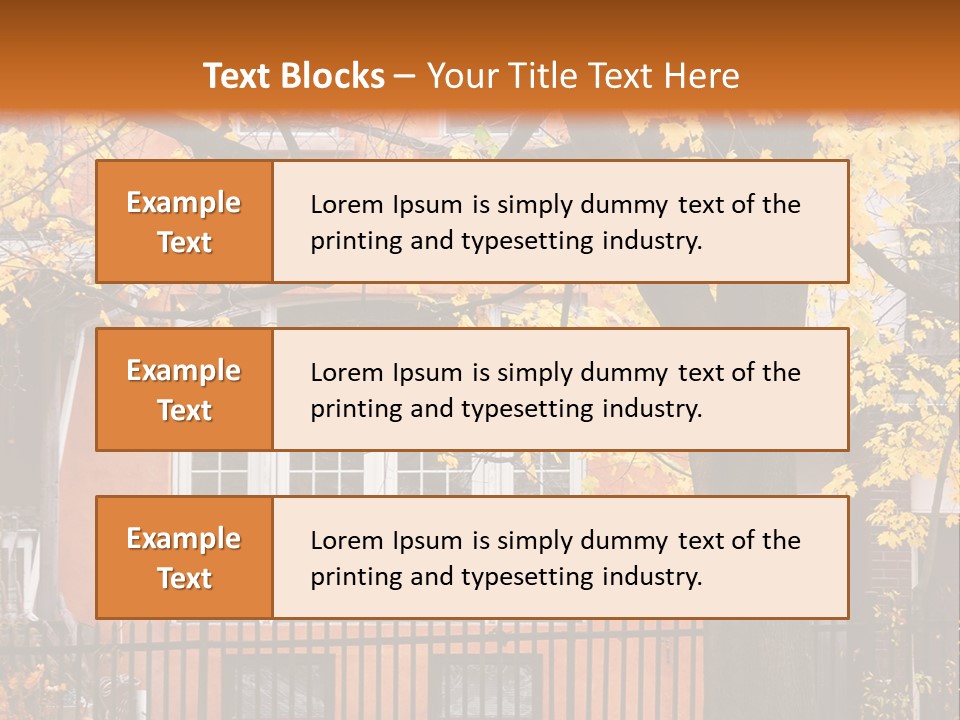 Residential House And Tree In The Fall PowerPoint Template