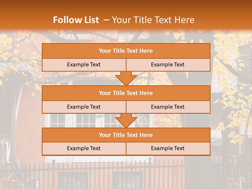 Residential House And Tree In The Fall PowerPoint Template