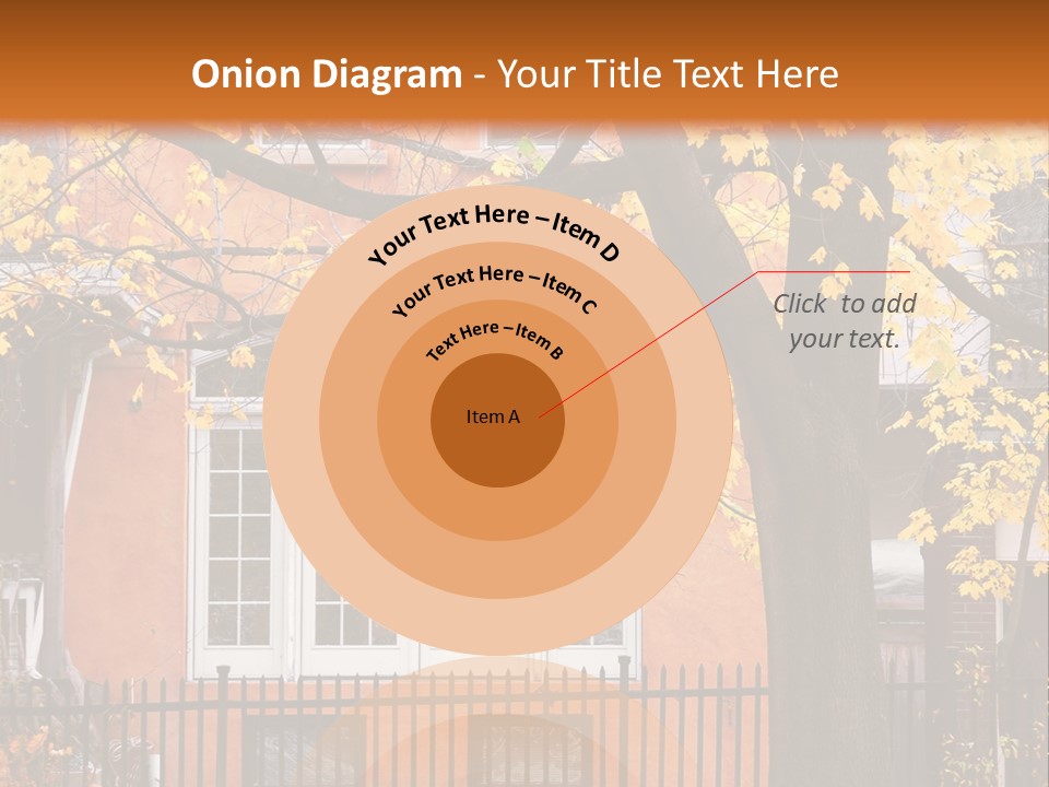 Residential House And Tree In The Fall PowerPoint Template
