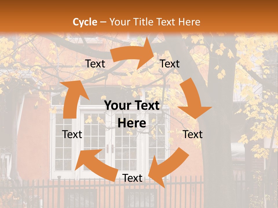 Residential House And Tree In The Fall PowerPoint Template