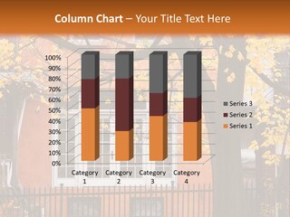 Residential House And Tree In The Fall PowerPoint Template