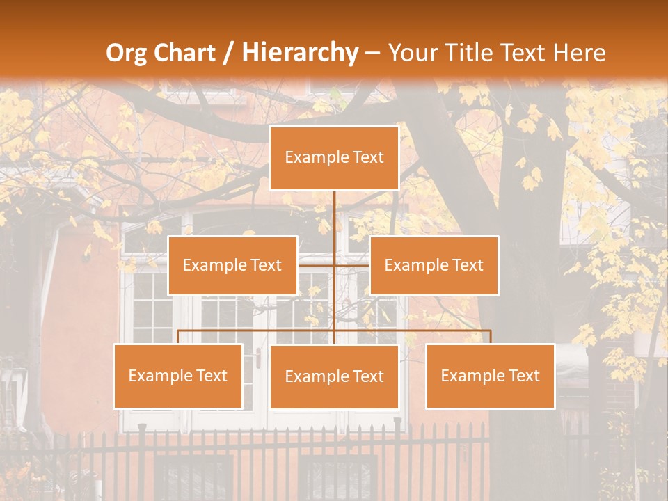 Residential House And Tree In The Fall PowerPoint Template