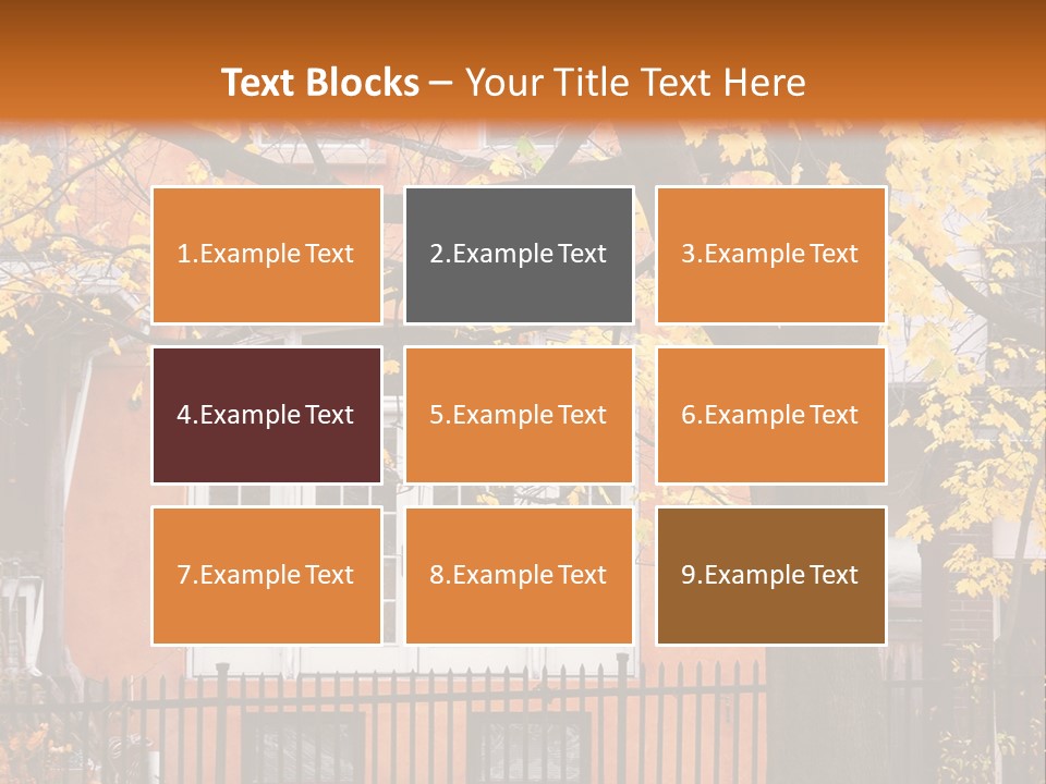 Residential House And Tree In The Fall PowerPoint Template