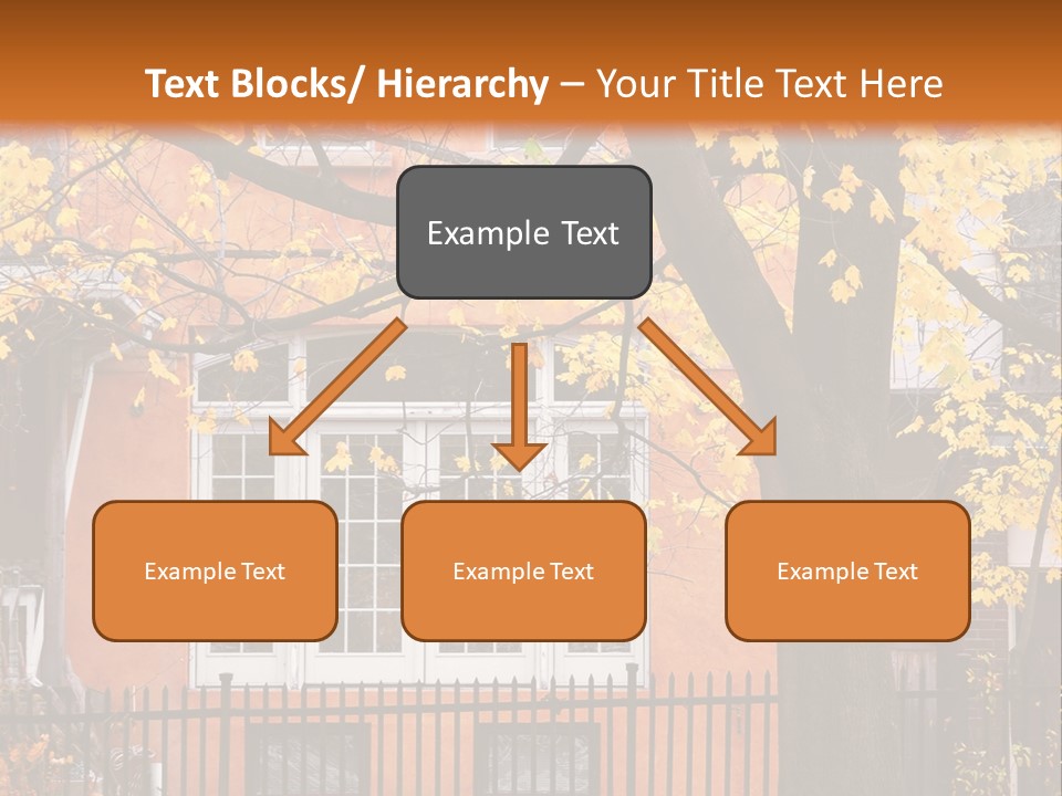 Residential House And Tree In The Fall PowerPoint Template