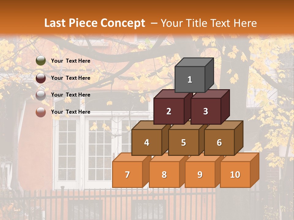 Residential House And Tree In The Fall PowerPoint Template