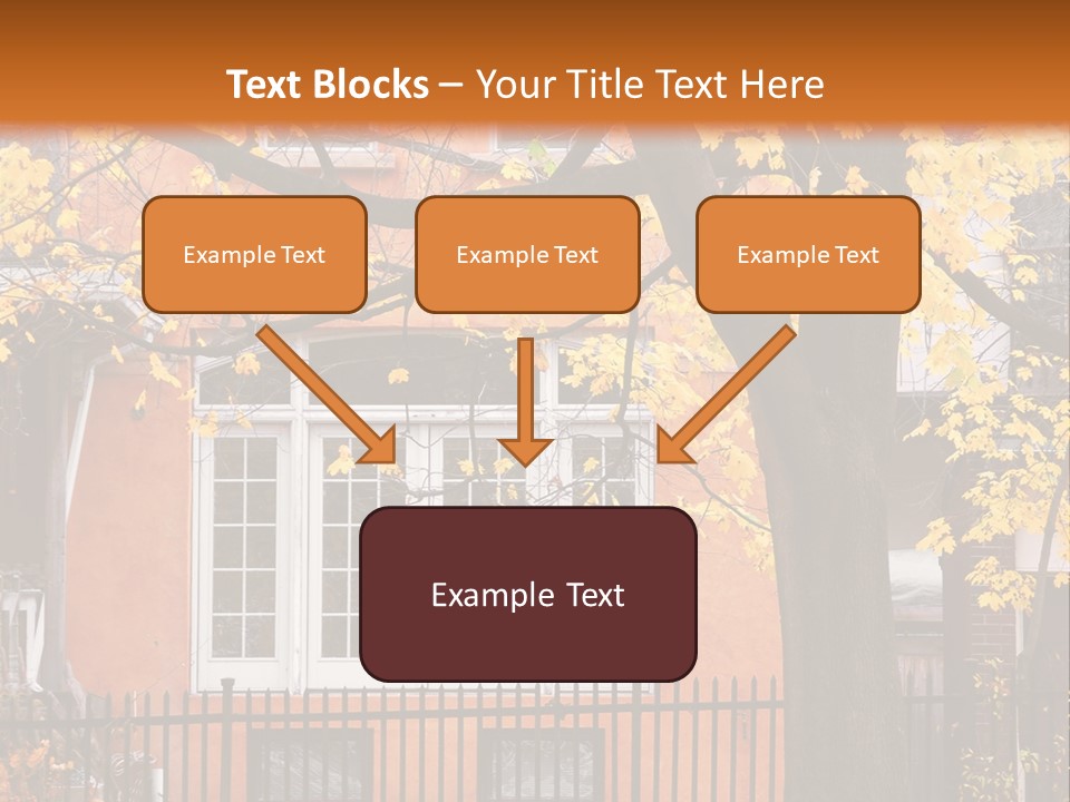 Residential House And Tree In The Fall PowerPoint Template