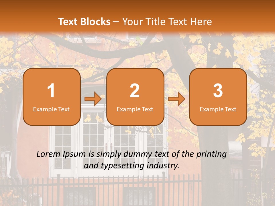 Residential House And Tree In The Fall PowerPoint Template