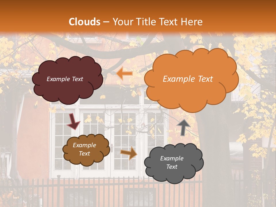 Residential House And Tree In The Fall PowerPoint Template