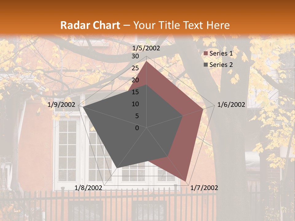 Residential House And Tree In The Fall PowerPoint Template