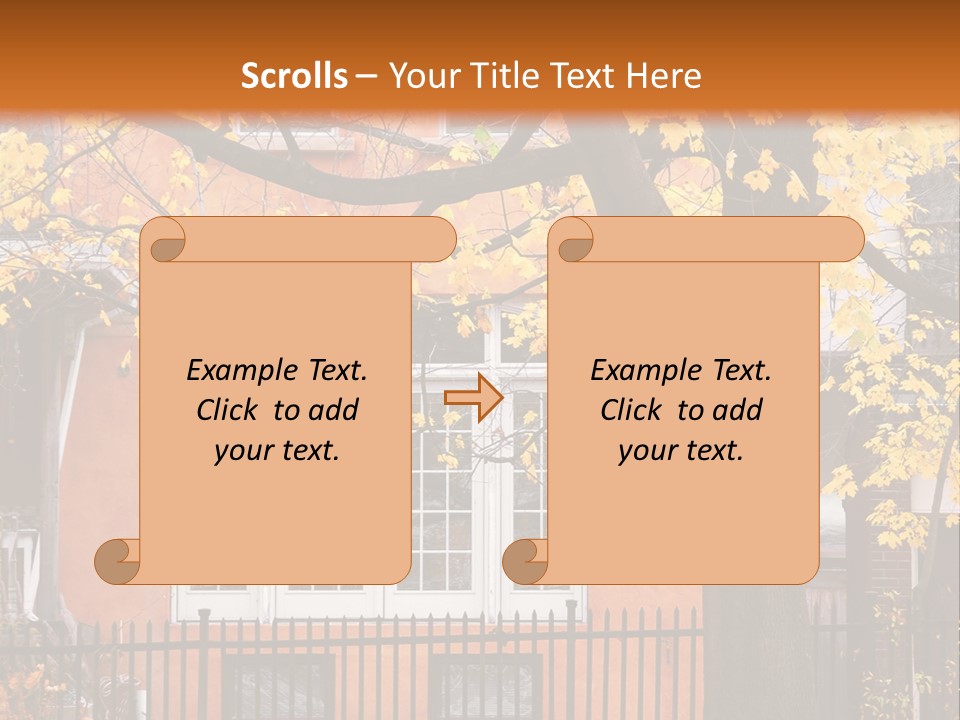 Residential House And Tree In The Fall PowerPoint Template