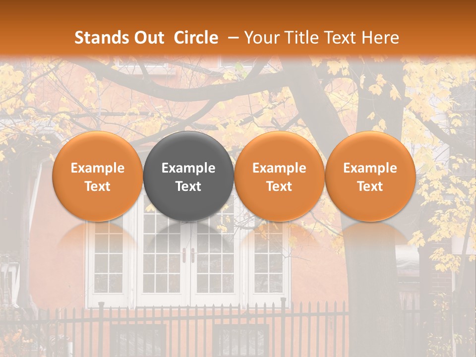 Residential House And Tree In The Fall PowerPoint Template