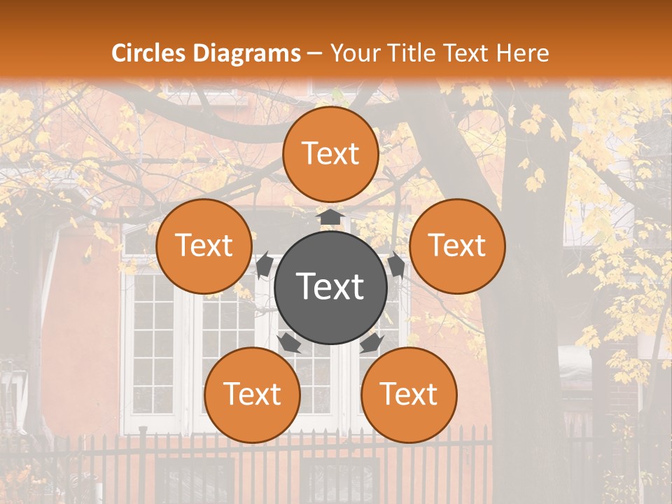 Residential House And Tree In The Fall PowerPoint Template