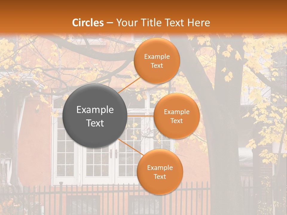 Residential House And Tree In The Fall PowerPoint Template