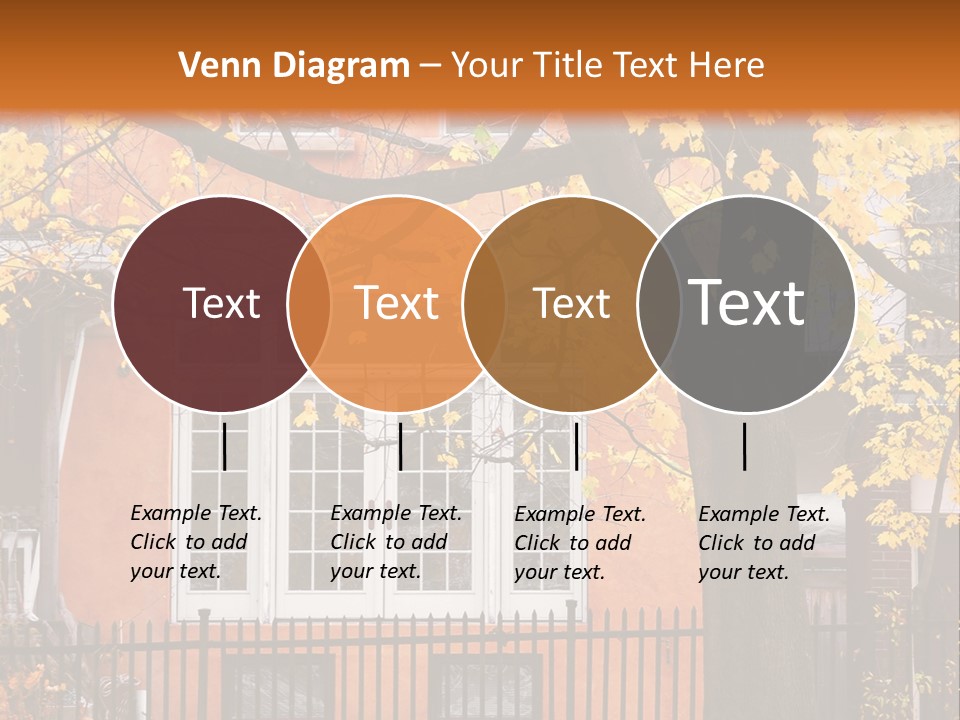 Residential House And Tree In The Fall PowerPoint Template
