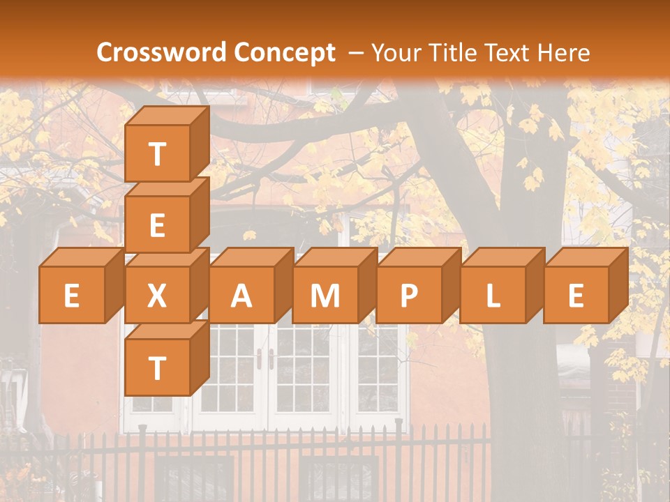 Residential House And Tree In The Fall PowerPoint Template