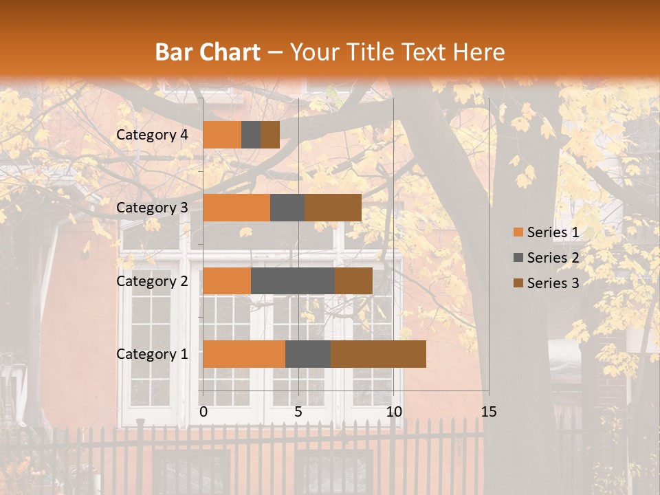 Residential House And Tree In The Fall PowerPoint Template
