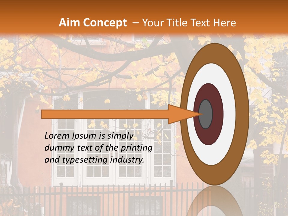 Residential House And Tree In The Fall PowerPoint Template