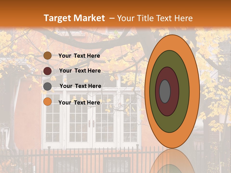 Residential House And Tree In The Fall PowerPoint Template